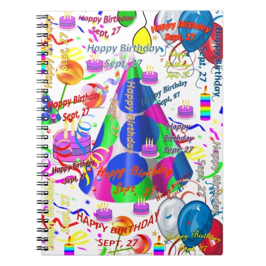 9月27日誕生日ノートブック 9月 ノートブック (正面)
