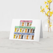 9月27誕生日の横断幕つき猫まんが カード (黄色い花)