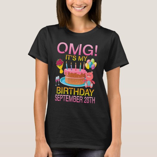 9月28日の私の誕生日Happy Me Yo Tシャツ (正面)
