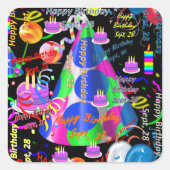 9月28日子供の誕生日シール スクエアシール (正面)