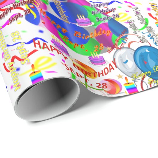 9月28日誕生日ギフトラッピング紙 ラッピングペーパー (ロールコーナー)