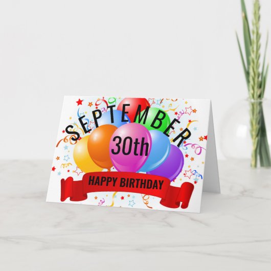 9月30日 誕生日 カード (正面)