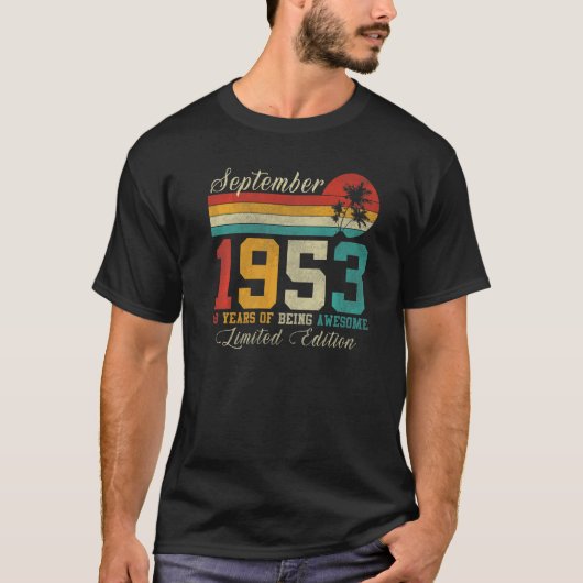 9月69日旧ヴィンテージ1953 69誕生日 Tシャツ (正面)
