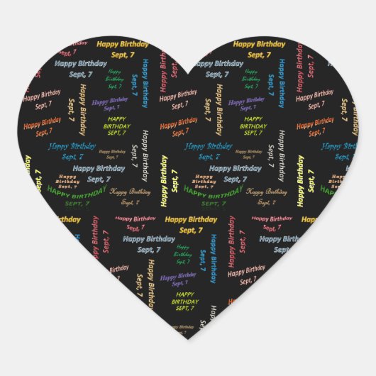 9月7日誕生日シール ハートシール (正面)