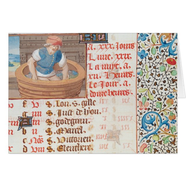 9月: ブドウを踏みつぶすこと (正面横)