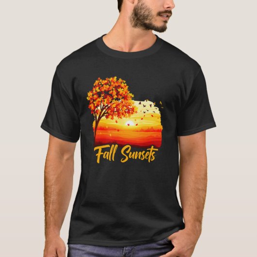 9月 - 秋の夕焼け Tシャツ (正面)
