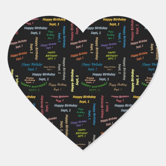 9月， 1誕生日シール ハートシール (正面)