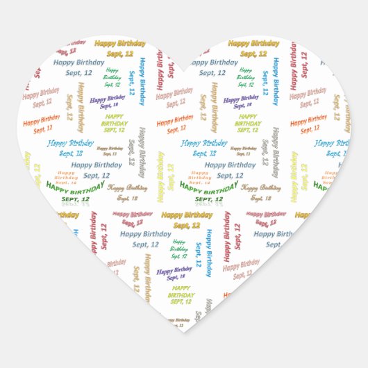 9月， 12誕生日シール ハートシール (正面)