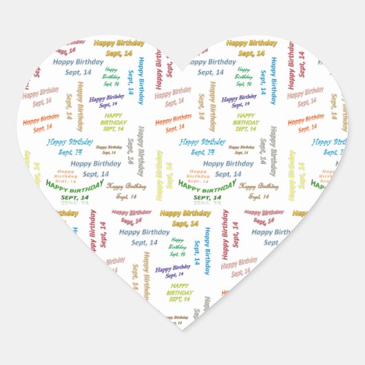 9月, 14誕生日シール ハートシール (正面)