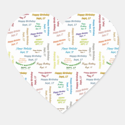 9月, 17誕生日シール ハートシール (正面)