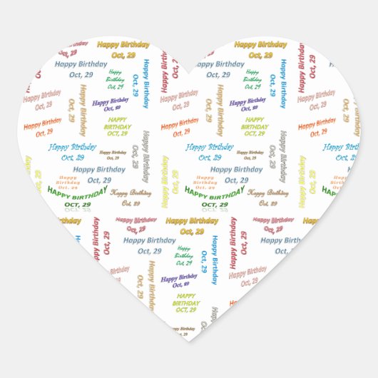 9月， 29誕生日シール ハートシール (正面)