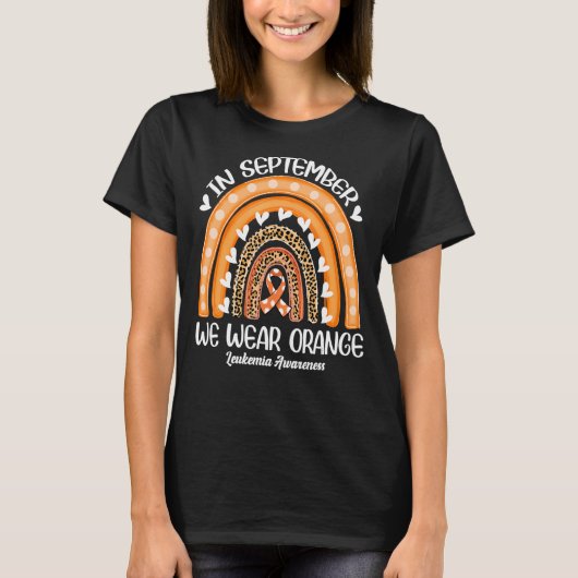 9月We衣服オレンジヒョウ虹白血病 Tシャツ (正面)