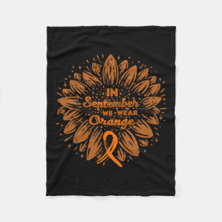 9月We衣服オレンジリボン白血病認識度 フリースブランケット