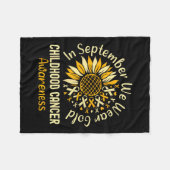 9月We衣服金ゴールドひまわり小児癌 フリースブランケット (正面(横))