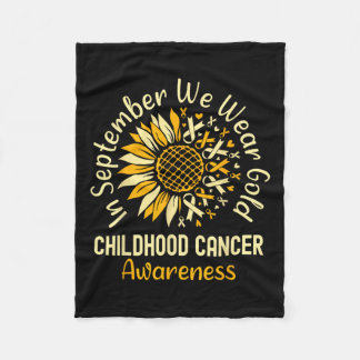 9月We衣服金ゴールドひまわり小児癌 フリースブランケット