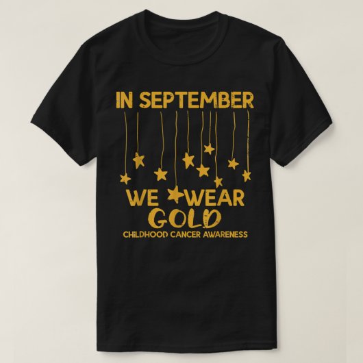 9月We衣服金ゴールド小児癌認識度 Tシャツ (デザイン正面)
