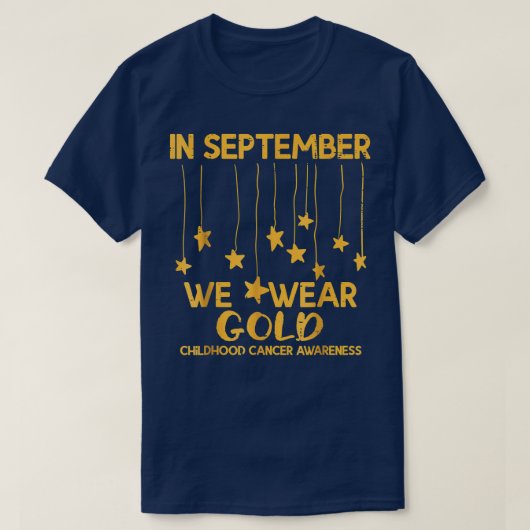 9月We衣服金ゴールド小児癌認識度 Tシャツ (デザイン正面)