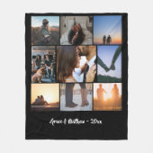 9枚のコラージュ写真パーソナライズされた フリースブランケット (正面)
