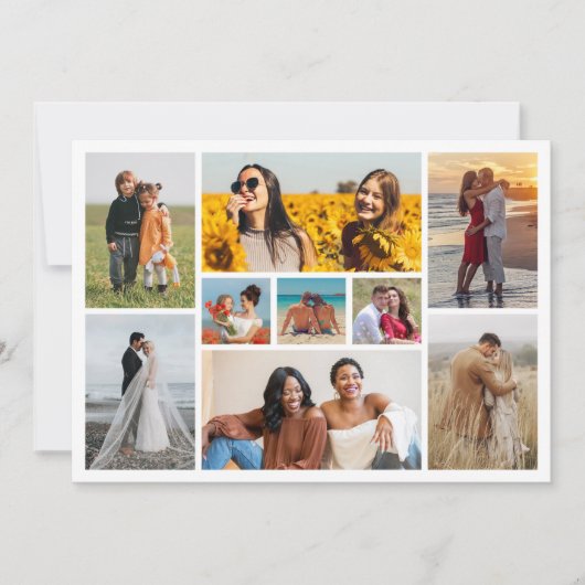 9枚のフォトコラージュのグリーティングカードを作成する カード (正面)