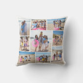 9枚のフォトコラージュを作成パーソナライズされた クッション (裏面)