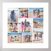 9枚のフォトコラージュを作成パーソナライズされた ポスター (正面)