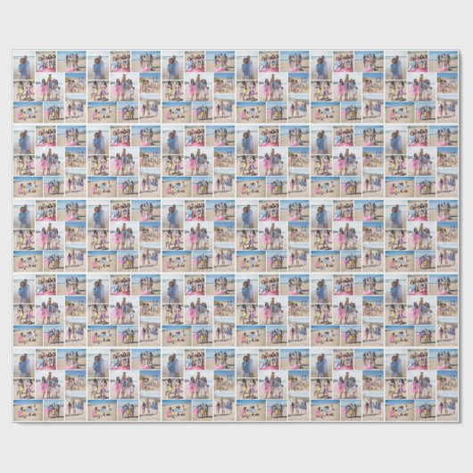 9枚のフォトコラージュを作成パーソナライズされた ラッピングペーパー (フラット)