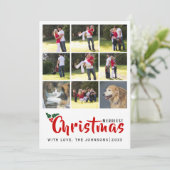 9枚のメリー写真カードを使用したクリスマスコラージュ 招待状 (スタンド正面)