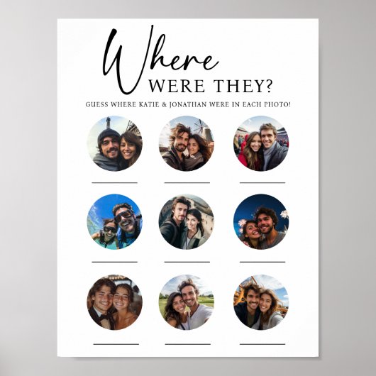9枚の写真が彼らの結婚婚約ゲーム ポスター (正面)