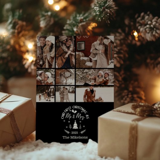 9枚の写真で作るミセス&ミスターの初めてのクリスマス シーズンカード
