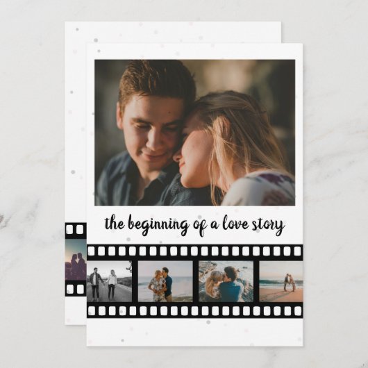 9枚の写真のコラージュ感動的日付の保存 セーブザデート (正面/裏面)