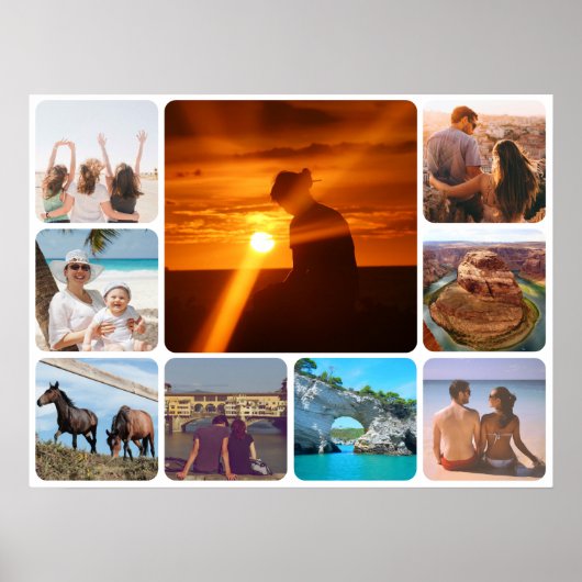 9枚の写真をアップロード ポスター (正面)