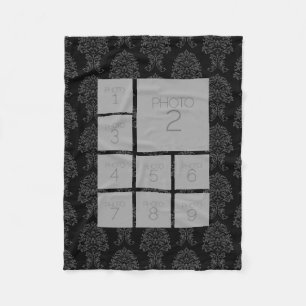 9枚の写真を使カスタム用してフォトコラージュを作成 フリースブランケット