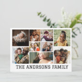 9枚の写真を組み合わせた家族のホリデーカード | 招待状 (スタンド正面)