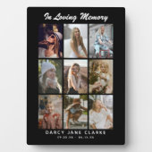 9枚の写真グリッド「愛する記憶を込めて」追悼記念品 フォトプラーク (正面)