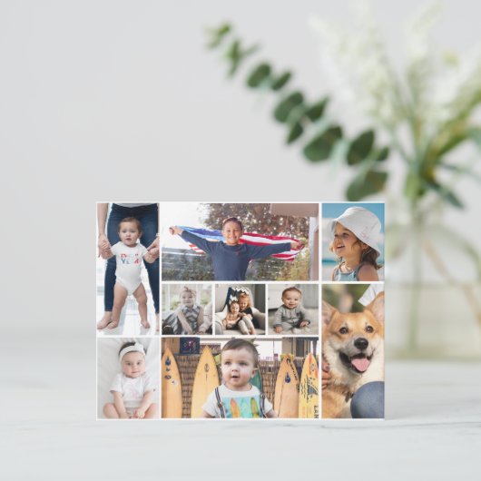 9枚の写真コラージュ ポストカード (スタンド正面)