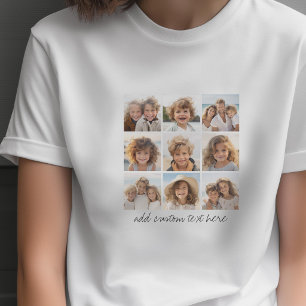 9枚の写真コラージュ - モノクロ Tシャツ