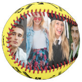 9枚の写真パーソナライズされたとプレイヤーの名前を持つコーチ ソフトボール (正面左)