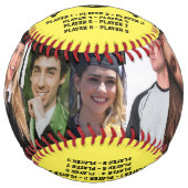 9枚の写真パーソナライズされたとプレイヤーの名前を持つコーチ ソフトボール (正面)