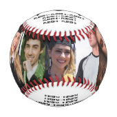 9枚の写真パーソナライズされたとプレイヤーの名前を持つコーチ 野球ボール (正面)