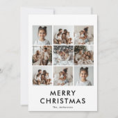 9枚の写真メリークリスマスカード | カスタム休日 招待状 (正面)