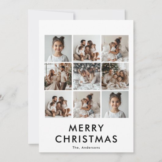9枚の写真メリークリスマスカード | カスタム休日 招待状 (正面)