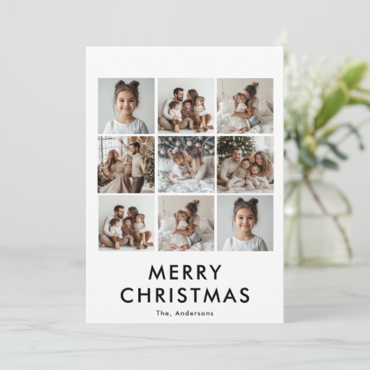 9枚の写真メリークリスマスカード | カスタム休日 招待状 (スタンド正面)