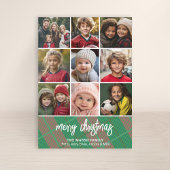 9枚の写真縁ど- Merry Christmas Plaid シーズンカード