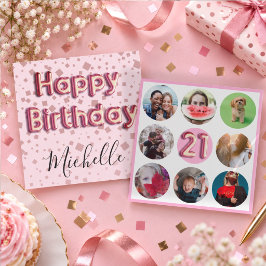 9枚の写真 ブラッシュピンク 21歳の誕生日 シーズンカード