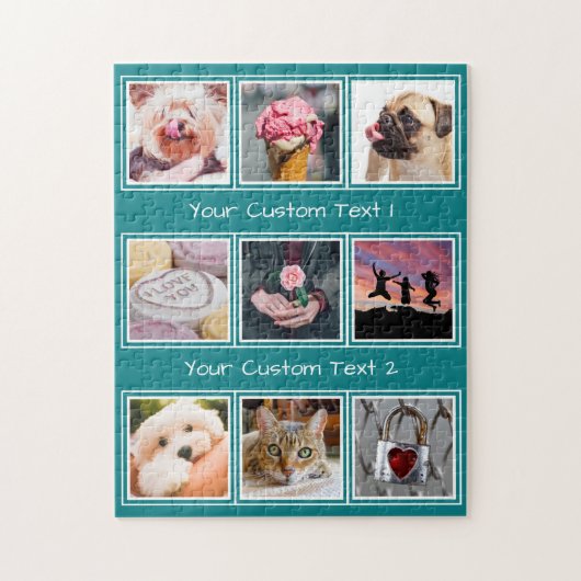 9枚の写真、文字、カラーパズル ジグソーパズル (縦)