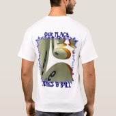 9枚の球のプールリーグワイシャツ Tシャツ (裏面)