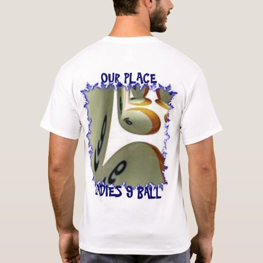 9枚の球のプールリーグワイシャツ Tシャツ (裏面)