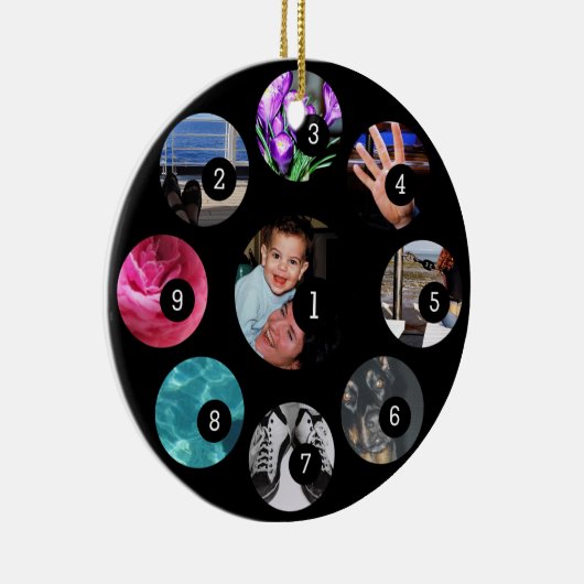 9枚の画像で簡単に自分の写真をデコレーション セラミックオーナメント (右)