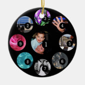9枚の画像で簡単に自分の写真をデコレーション セラミックオーナメント (正面)