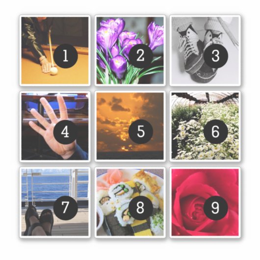 9枚の画像を使って自分のデコを簡単に作る シール (正面)